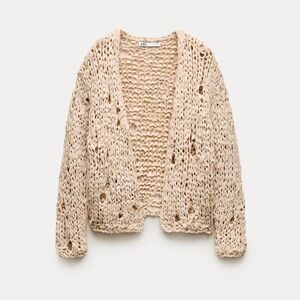 New Zara ribbon knit cardigan size M-L org $90